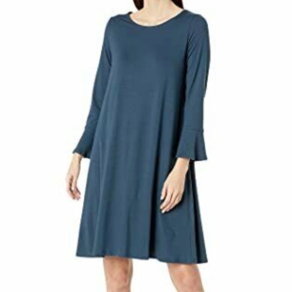 Eileen Fisher Tencel Jersey Blue Shift Dress Size Small